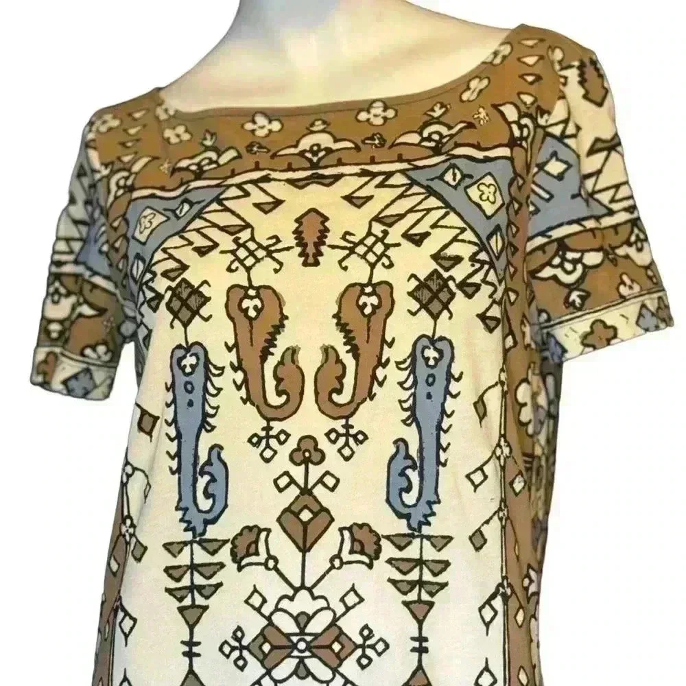 Tory Burch Botanical Floral Dress Size Small 100% Pima Cotton .Size Small